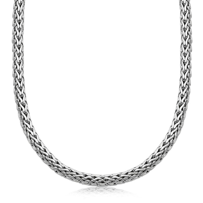 Oxidized Sterling Silver Wheat Style Chain Men's Necklace by Avera Group