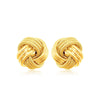 14k Yellow Gold Love Knot with Ridge Texture Earrings