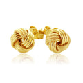 14k Yellow Gold Love Knot with Ridge Texture Earrings by Avera Group