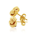 14k Yellow Gold Love Knot with Ridge Texture Earrings by Avera Group