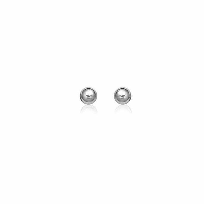 14k White Gold Classic Round Stud Earrings (5.0 mm) by Avera Group