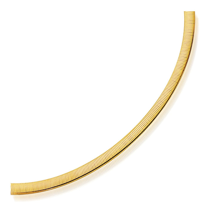 6.0mm 14k Two Tone Gold Reversible Omega Necklace by Avera Group