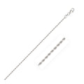 2.0mm 14k White Gold Solid Diamond Cut Rope Bracelet by Avera Group