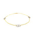 14k Two Tone Gold Entwined Heart Stationed Anklet by Avera Group