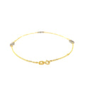 14k Two Tone Gold Entwined Heart Stationed Anklet by Avera Group