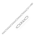 Rhodium Plated Sterling Silver Figaro Style Chain (5.40 mm) by Avera Group