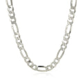 Rhodium Plated Sterling Silver Figaro Style Chain (5.40 mm) by Avera Group