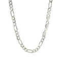 Rhodium Plated Sterling Silver Figaro Style Chain (5.40 mm) by Avera Group