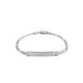 14k White Gold Figaro Chain Fancy Children's ID Bracelet by Avera Group