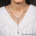 Fine Rosary Chain and Bead Necklace in Sterling Silver by Avera Group