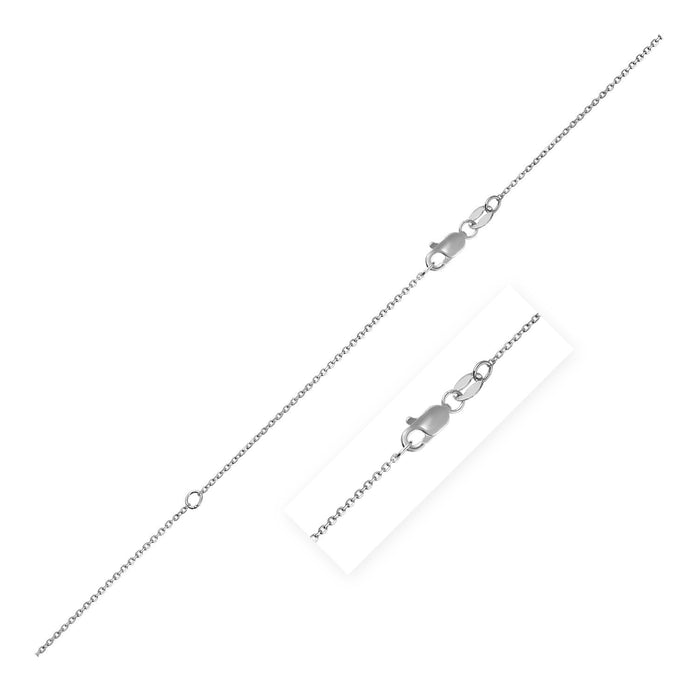 Extendable Cable Chain in 14k White Gold (0.8mm) by Avera Group