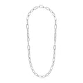 Sterling Silver Wide Paperclip Chain Necklace by Avera Group