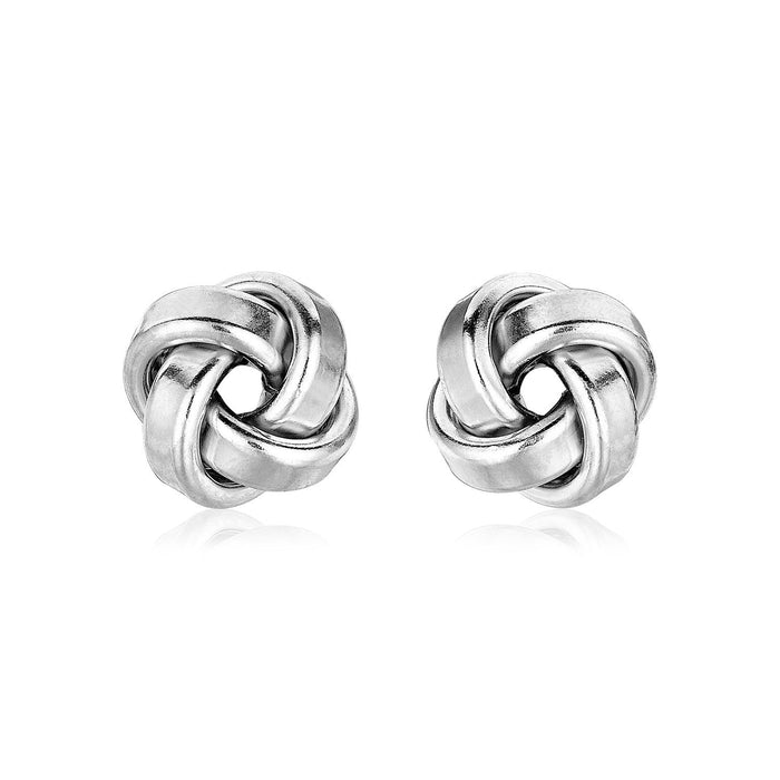 Petite Sterling Silver Polished Love Knot Earrings by Avera Group