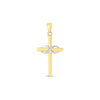 14k Two Tone Gold High Polish Diamond Cut Cross Pendant