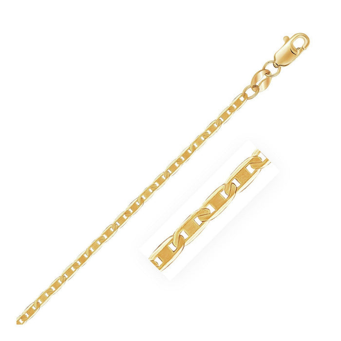 10k Yellow Gold Mariner Link Bracelet (1.70 mm) by Avera Group