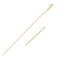 14k Yellow Gold Bead Chain 1.0mm (1.00 mm) by Avera Group