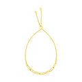 14K Yellow Gold Adjustable Bracelet with Paperclip Chain by Avera Group