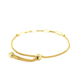 14K Yellow Gold Adjustable Bracelet with Paperclip Chain by Avera Group