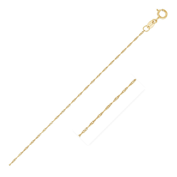 14k Yellow Gold Singapore Chain 0.6mm by Avera Group