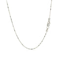 14k White Gold Diamond-Cut Bead Chain (0.90 mm) by Avera Group