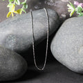 14k White Gold Diamond-Cut Bead Chain (0.90 mm) by Avera Group