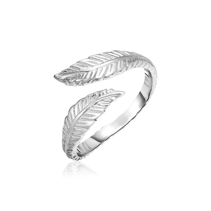 Sterling Silver Bypass Toe Ring with Leaves by Avera Group
