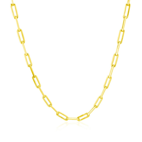 18K Yellow Gold Paperclip Chain (2.50 mm) by Avera Group