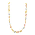 14k Tri Color Gold High Polish Puffed Mariner Link Chain (4.90 mm) by Avera Group