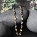 14k Tri Color Gold High Polish Puffed Mariner Link Chain (4.90 mm) by Avera Group