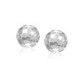 14k White Gold 7mm Round Faceted Style Stud Earrings by Avera Group
