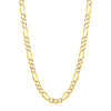 14K Yellow Gold Solid Pave Figaro Chain (5.90 mm)