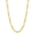 14K Yellow Gold Solid Pave Figaro Chain (5.90 mm) by Avera Group