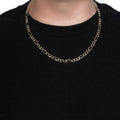 14K Yellow Gold Solid Pave Figaro Chain (5.90 mm) by Avera Group