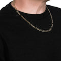 14K Yellow Gold Solid Pave Figaro Chain (5.90 mm) by Avera Group
