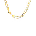 14K Yellow Gold Solid Pave Figaro Chain (5.90 mm) by Avera Group