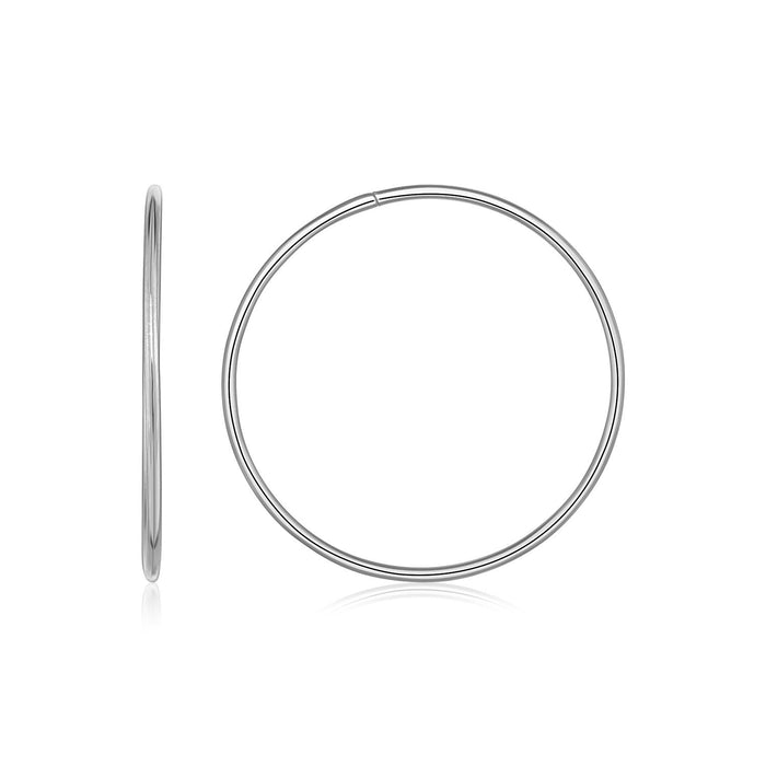 Endless Hoop Style Earrings in 14k White Gold by Avera Group