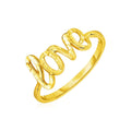 14k Yellow Gold Ring with Love by Avera Group