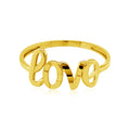 14k Yellow Gold Ring with Love by Avera Group