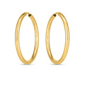 14k Yellow Gold Endless Round Hoop Earrings(2x21mm) by Avera Group
