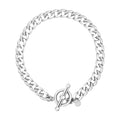 Sterling Silver Polished Wide Link Toggle Bracelet by Avera Group