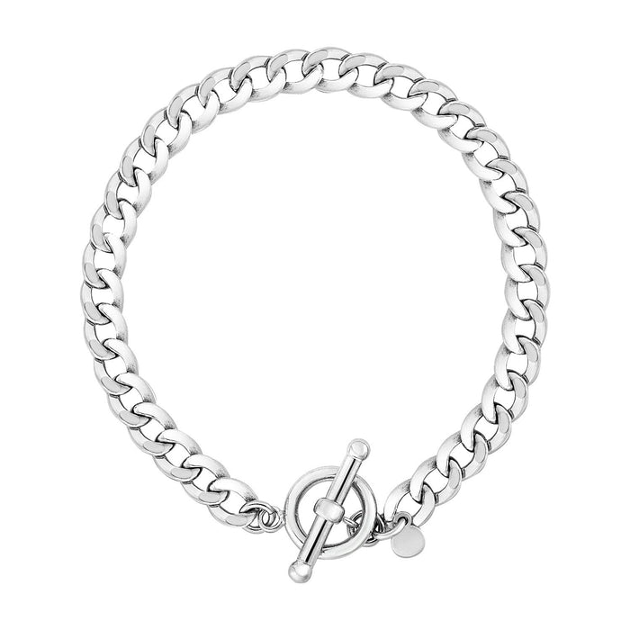 Sterling Silver Polished Wide Link Toggle Bracelet by Avera Group
