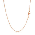 18k Rose Gold Round Oval Link Chain (1.50 mm) by Avera Group
