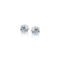 14k White Gold 3mm Faceted White Cubic Zirconia Stud Earrings by Avera Group