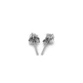 14k White Gold 3mm Faceted White Cubic Zirconia Stud Earrings by Avera Group