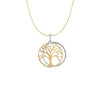 Two Layer Tree Pendant in 14k Two Tone Gold