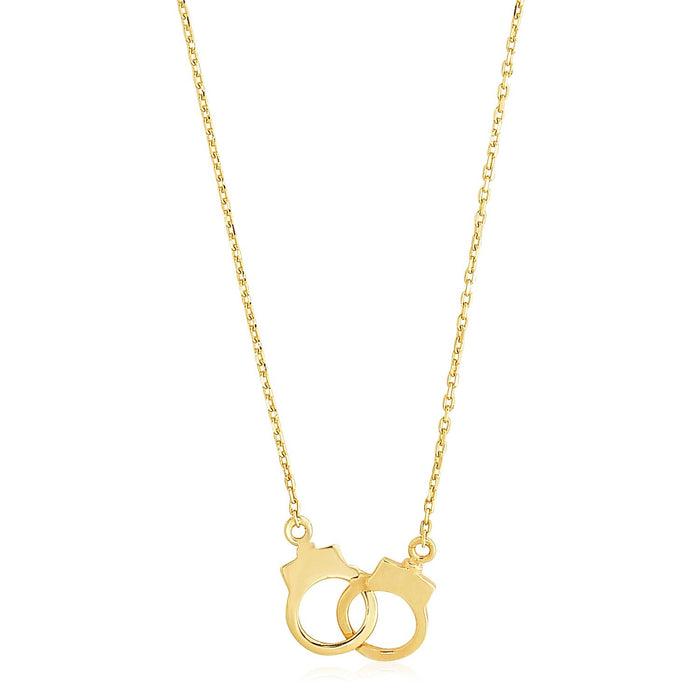 14k Yellow Gold High Polish Handcuff Necklace by Avera Group