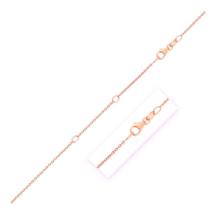 Double Extendable Diamond Cut Cable Chain in Rose Gold (1.30 mm) by Avera Group
