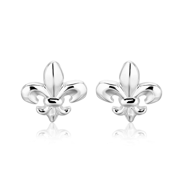 Sterling Silver Fluer De Lis Earrings by Avera Group