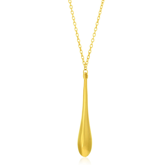 14k Yellow Gold Teardrop Shape Long Pendant by Avera Group