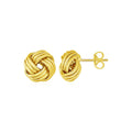 Love Knot Post Earrings in 14k Yellow Gold by Avera Group